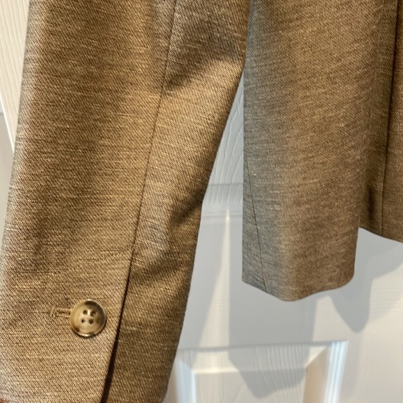 See next listing for matching pant. Taupe jacket w gorgeous gold brocade liner - Picture 6 of 6